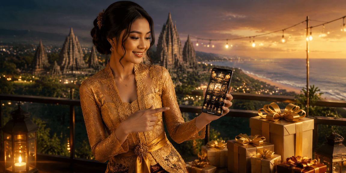 Pengguna bermain casino mobile santai di tepi pantai Vietnam yang cerah