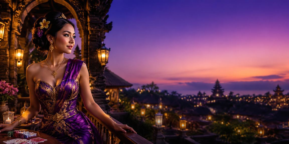 Permainan kartu kasino dengan dekorasi lentera tradisional Vietnam