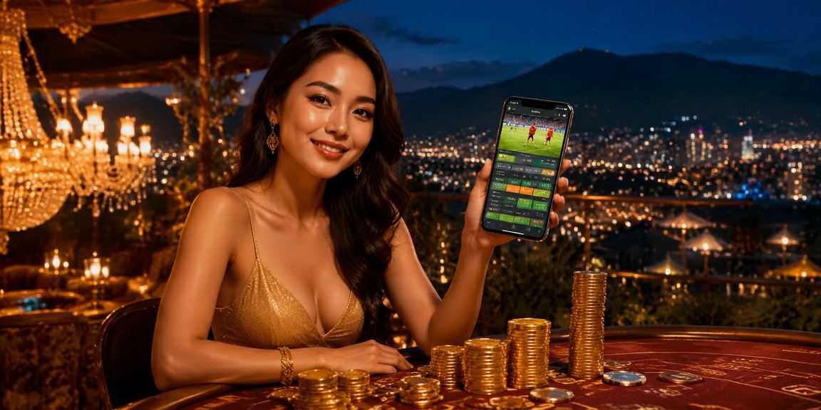 Pengguna menikmati taruhan olahraga malam hari di pasar malam Vietnam yang meriah